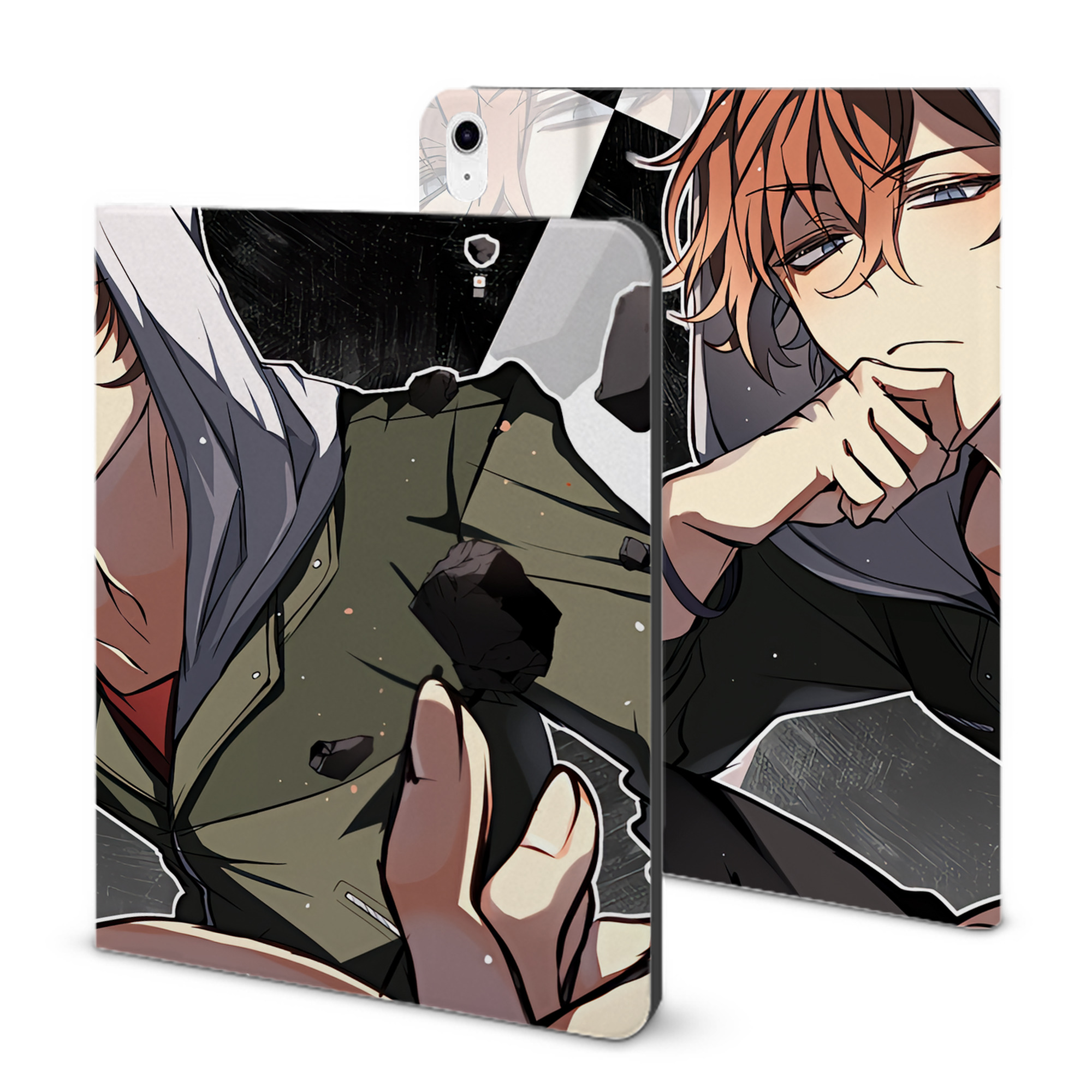 （画像用） 文豪ストレイドッグス Bungo Stray Dogs IPad ケース ブック型 PUレザー TPU 耐衝撃 軽量 薄型 ペン収納なし 全面保護 IPad 各モデル対応